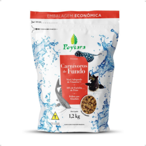 Ração Peixes Carnívoros Poytara Fundo Pellets Grandes1,2 kg 50% Farinha Peixe Vitamina C