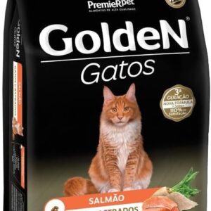 Golden Ração para Gatos Adultos Castrados Sabor Salmão - 10,1kg Premier Pet Adulto