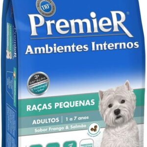 Ração Premier Ambientes Internos para Cães Adultos Sabor Frango e Salmão, 12kg Premier Pet Raça Adulto,