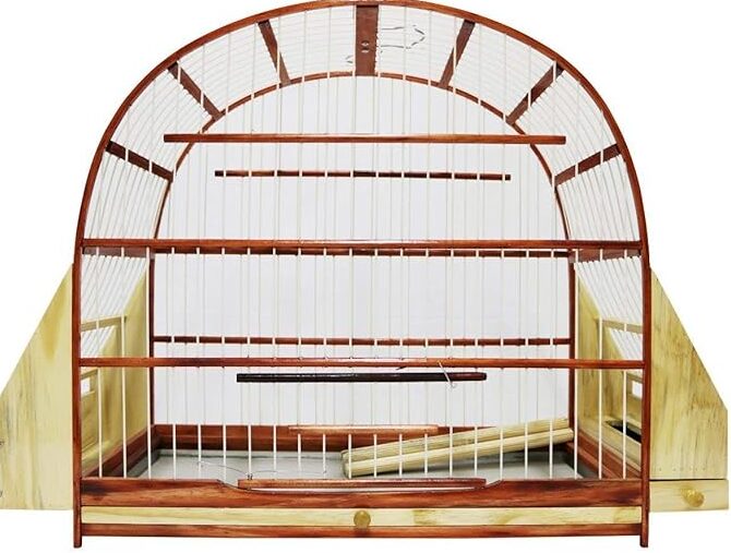 Gaiola Passarinho Em Madeira - Pássaro