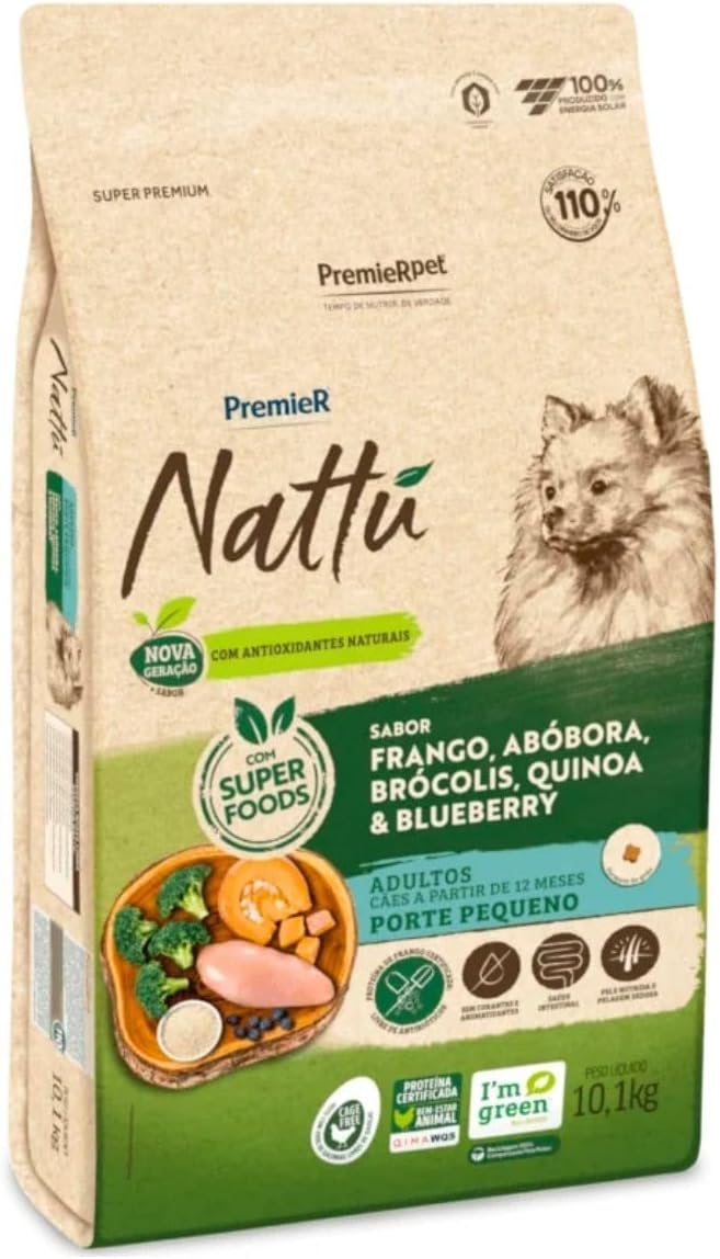 PremieR Pet Nattú Ração Seca para Cães Adultos Porte Pequeno Sabor Abóbora 10,1kg