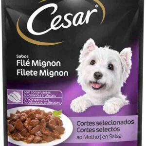 Ração Úmida Para Cachorros Cesar Sachê Cortes Selecionados Filé Mignon Adultos 85g