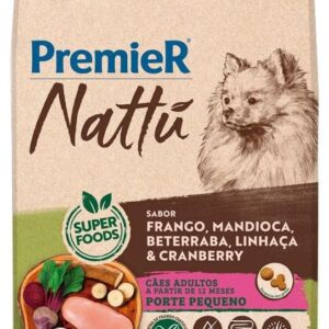 PremieR Pet Nattú Ração Seca para Cães Adultos Porte Pequeno Sabor Mandioca 2,5kg