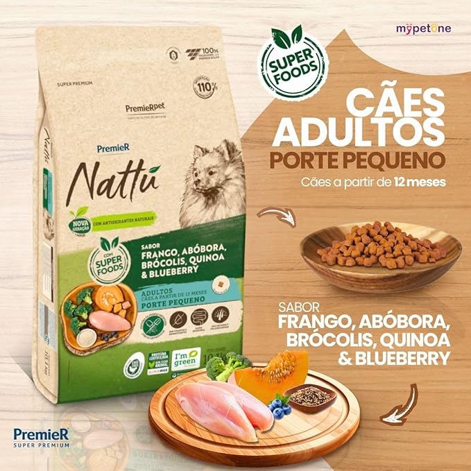 PremieR Pet Nattú Ração Seca para Cães Adultos Porte Pequeno Sabor Abóbora 10,1kg - Imagem 3