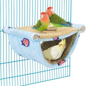 Cama de barraca de pássaro para gaiola, rede pendurada, cabana, barraca de papagaio, brinquedo, ninho de pássaro, poleiro para periquito, periquito, calopsitas, cacatuas, conures