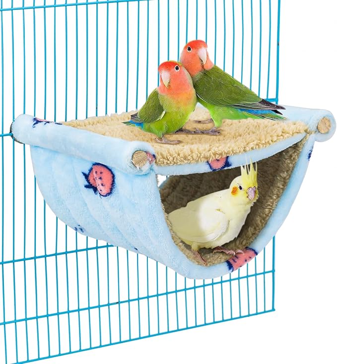 Cama de barraca de pássaro para gaiola, rede pendurada, cabana, barraca de papagaio, brinquedo, ninho de pássaro, poleiro para periquito, periquito, calopsitas, cacatuas, conures