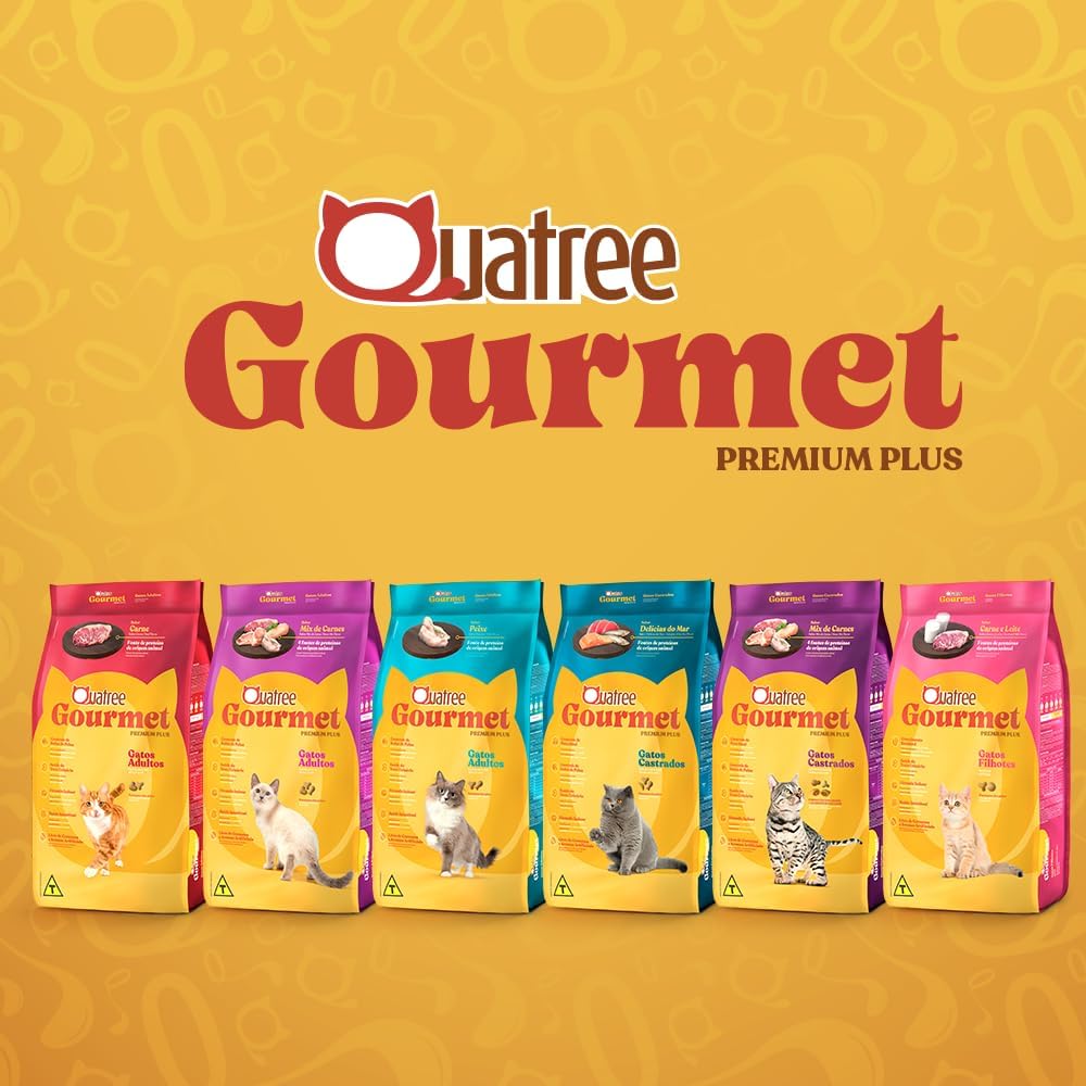 Ração Quatree Gourmet para Gatos Adultos Sabor Mix de Carnes - Imagem 8