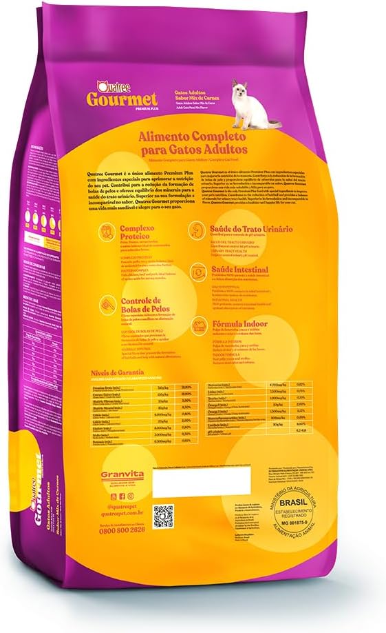 Ração Quatree Gourmet para Gatos Adultos Sabor Mix de Carnes - Imagem 2