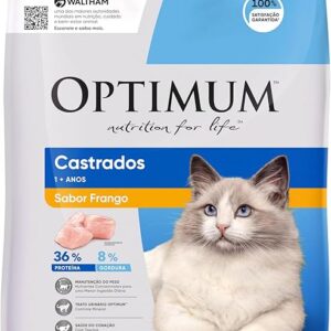 Ração Optimum para Gatos Adultos Castrados Sabor Frango 10,1kg