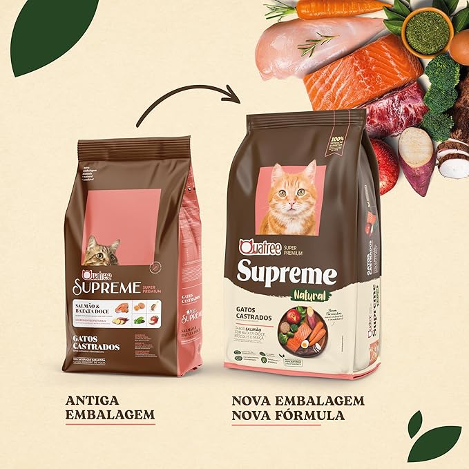 Quatree Supreme Ração para Gatos Castrados Salmao 10.1kg - Imagem 3
